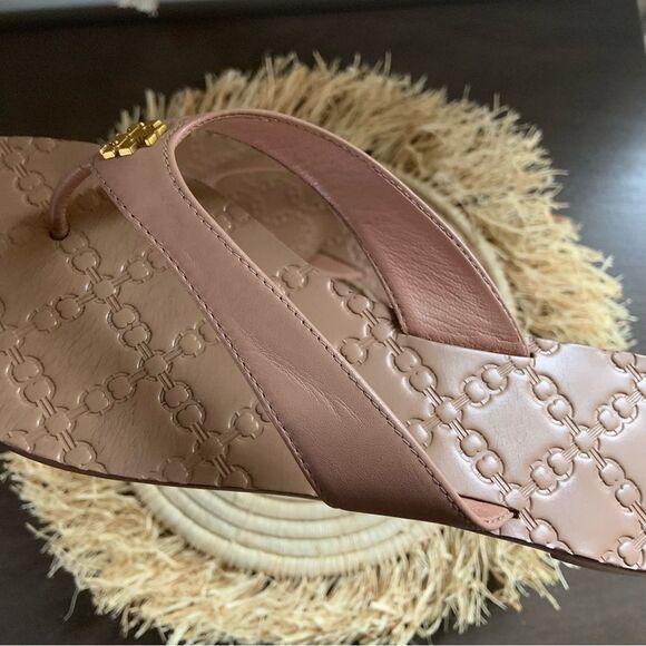 TORY BURCH Light Makeup Monroe Sandal Tan Size 9.5 - Picture 13 of 15